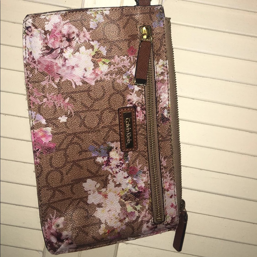 Calvin Klein Floral Wristlet